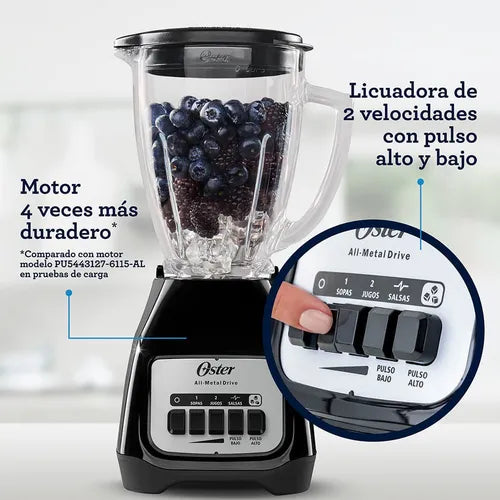 Licuadora Oster® Blstk 2 Velocidades Vaso De Vidrio Negra