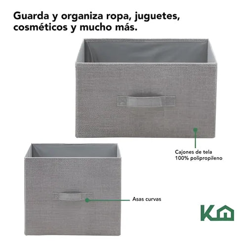 Organizador Cajonera 5 Cajones Tela Estructura De Acero