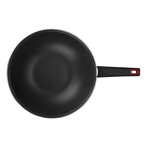 Wok Magefesa Sarten Antiadherente Con Tapa 30cm Coral Rojo