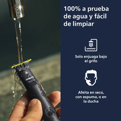 Afeitadora Philips Oneblade Qp1424/10 Inalámbrica Recorta Negro