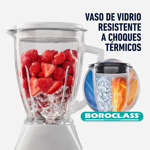 Licuadora Oster® Vaso De Vidrio Y Control De Perilla Gris